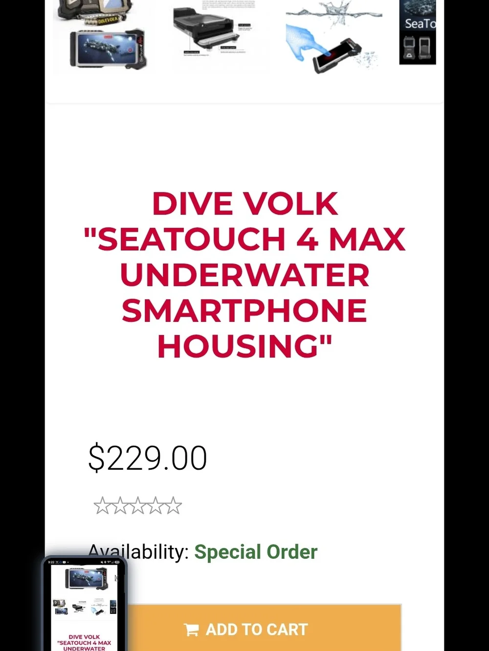 DIVEVOLK SeaTouch 4 Max Underwater Touchscreen Housing for Smartphone Black/Gray